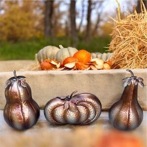 Fall/Autumn/Thanksgiving Bronze/Brown Pumpkins & Gourds Home Decor Holidays EUC